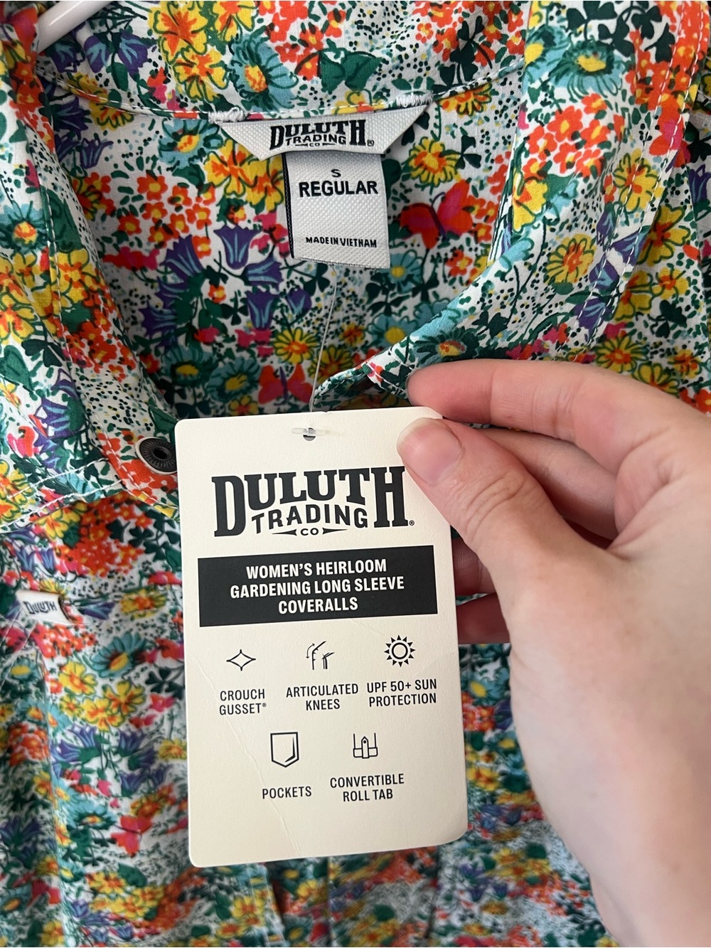 Duluth Trading CoHeirloom Gardening Coveralls in Floral Multicolor S NWT - Picture 3 of 6